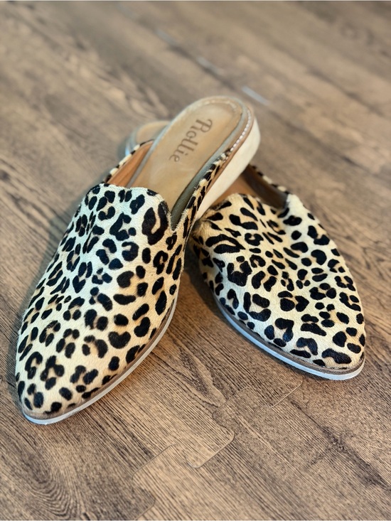 Rollie Shoes - Leopard-Print Hair on Hide Slip-On Mules